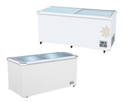 باب زجاجي مسطح جزيرة التجميد العميق R134a R404 تبريد ثابت