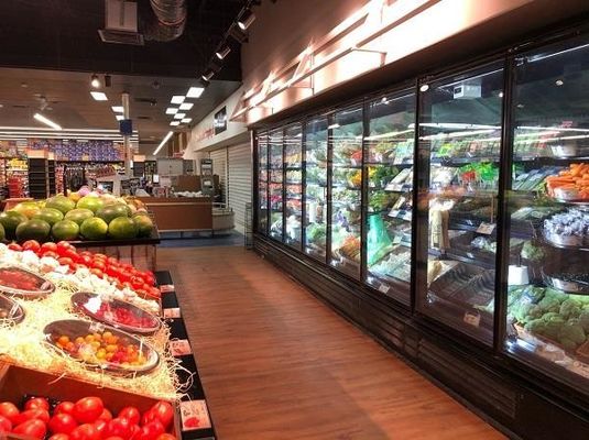 4/5/6 باب زجاجي تجاري مجمد باب زجاجي مبرد سوبر ماركت نهاية عالية
