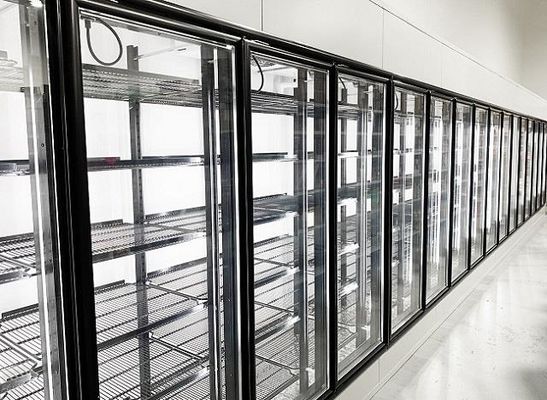 باب زجاجي ذو درجة حرارة متوسطة للفريزر للمشي في غرفة تبريد كهف البيرة المبردة