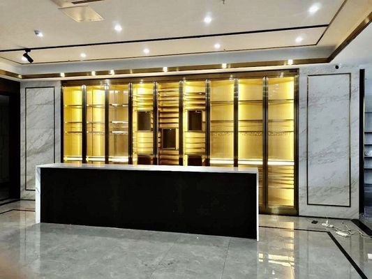 الفولاذ المقاوم للصدأ الإطار قبو النبيذ زجاج الباب خزانة النبيذ المخصصة