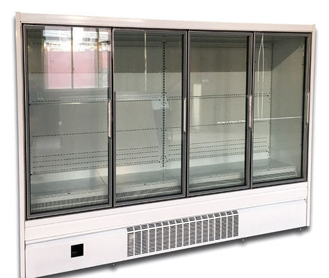 مبرد متعدد الطوابق بباب زجاجي عمودي مع 4 أبواب قابس في نوع UC-4D