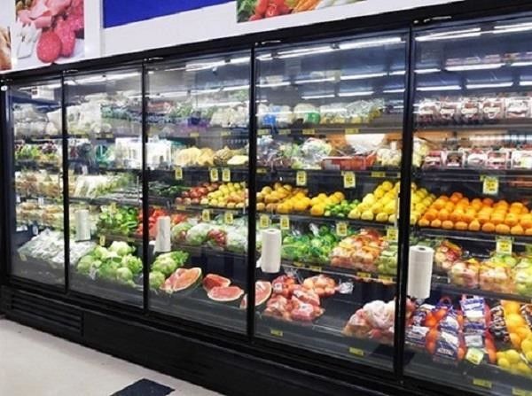 4/5/6 باب زجاجي تجاري مجمد باب زجاجي مبرد سوبر ماركت نهاية عالية