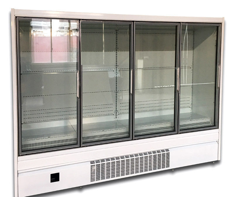 مبرد متعدد الطوابق بباب زجاجي عمودي مع 4 أبواب قابس في نوع UC-4D